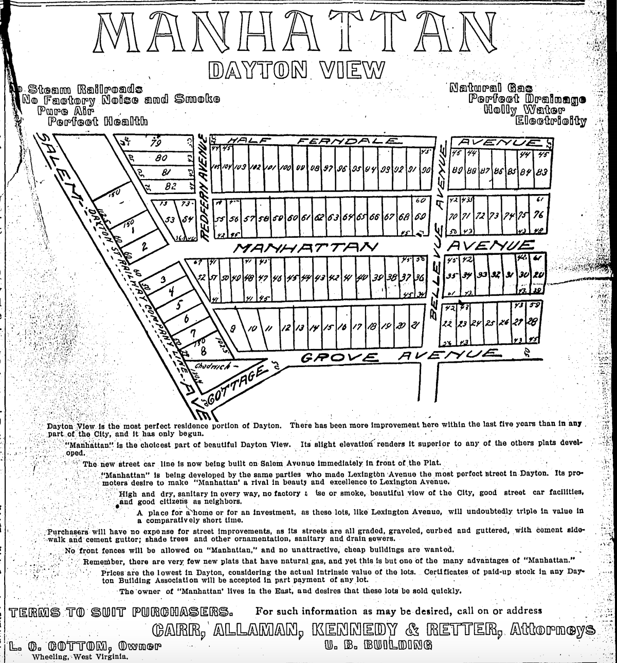 Manhattan Dayton View Advertisement 1908