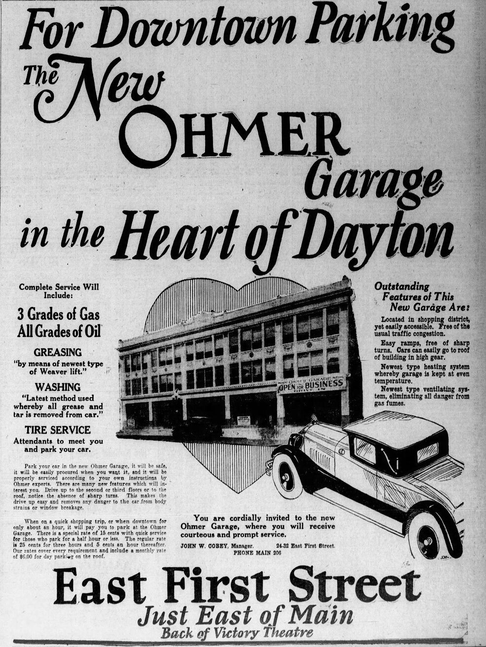 ohmer garage advertisement