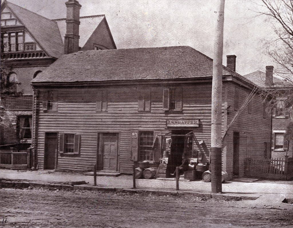 newcom tavern as shaffer's grocery store, prior to its first move